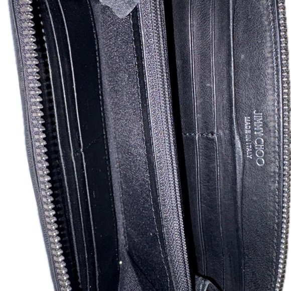 Jimmy Choo Filipa Black Wallet with Silver Star Studs - Picture 9 of 12